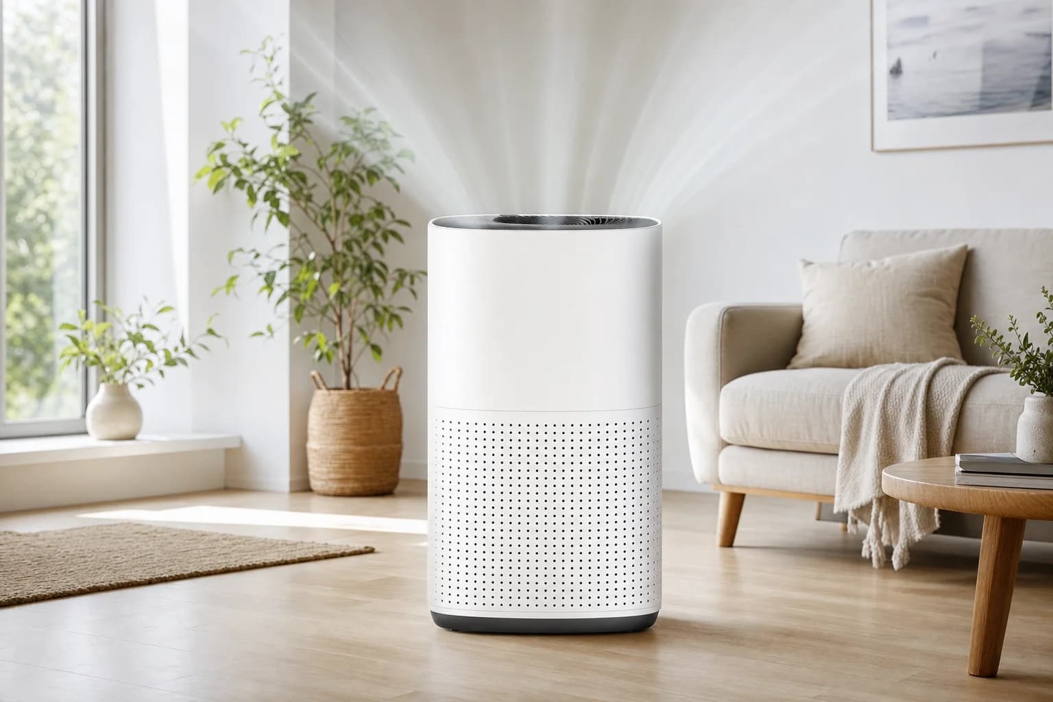 AirNova air purifier in modern living room